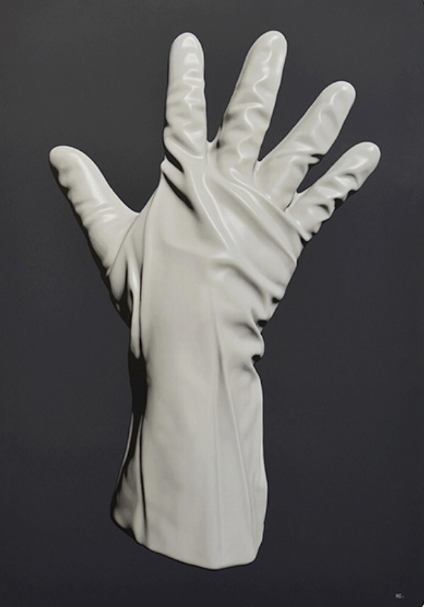 guante pintura hiperrealista