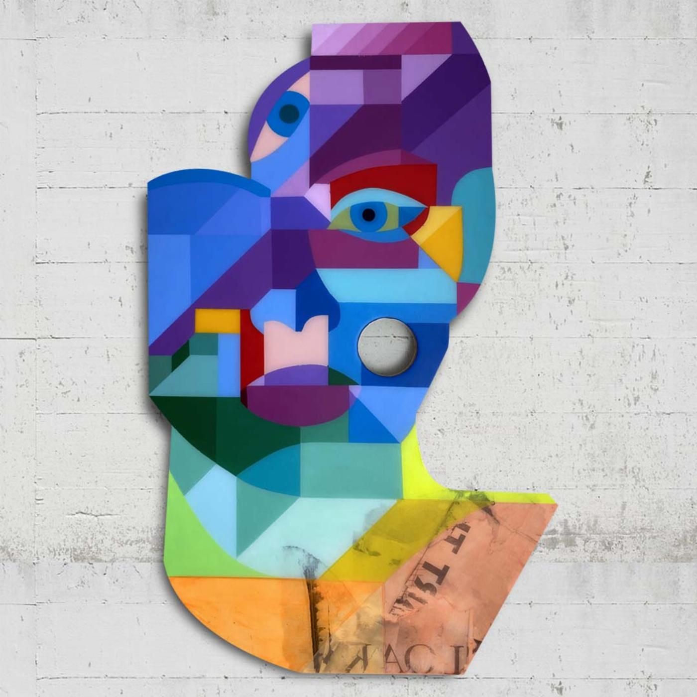 Mujer Escultura Mural Cubismo Colorido