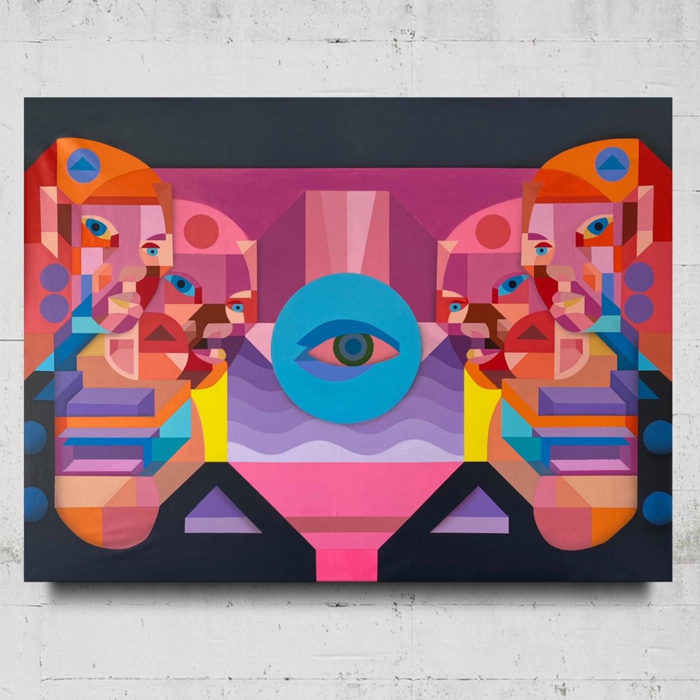 Artista Americano Cubismo Colorido Mujeres