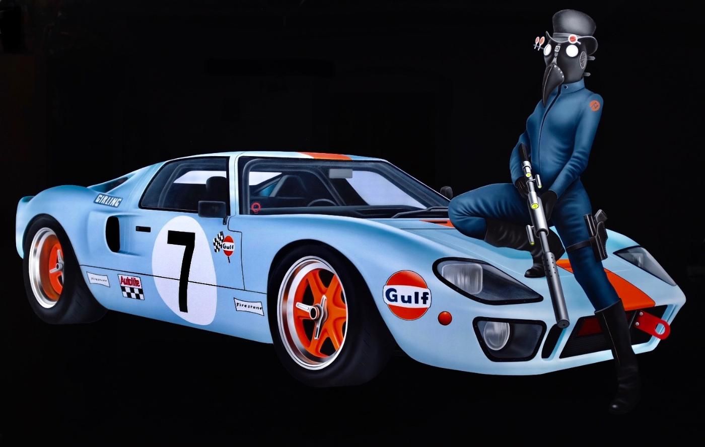 coche de carreras pintura contemporánea