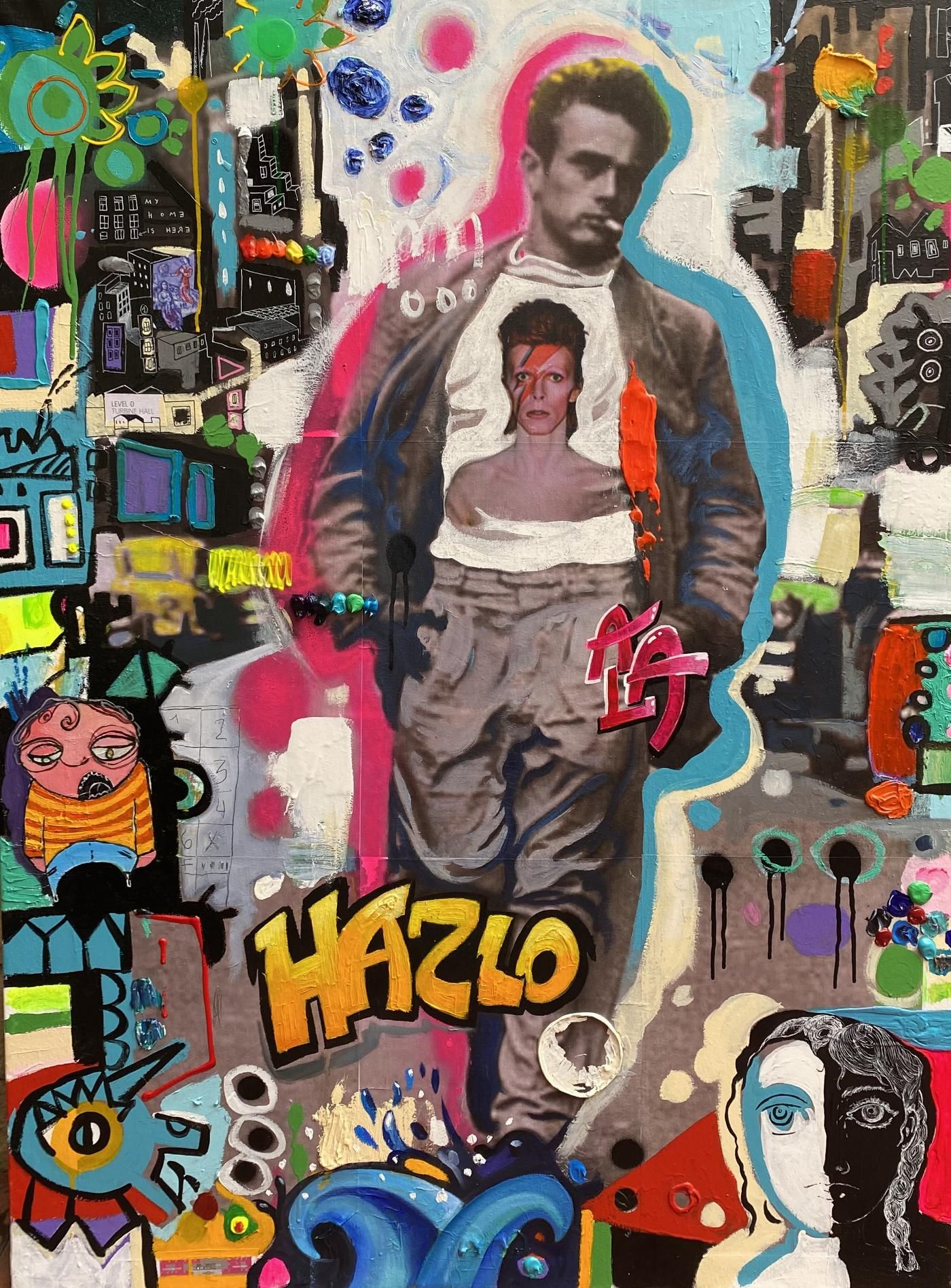 pop art james dean and david bowie